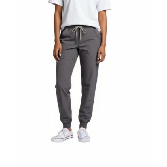 FIGS Technical Collection Jogger Scrub Pants Gray Size S Stretch Drawstring - Picture 1 of 8